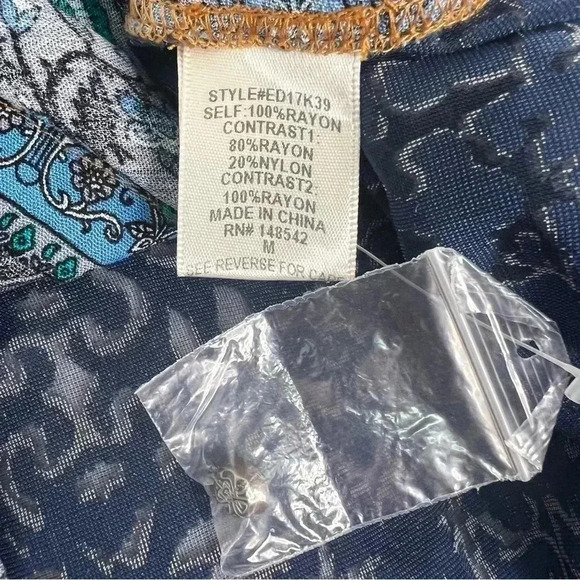 SALE! Aratta Silent Journey Floral Embroidered Sheer Back W/Velvet Tunic Top M - Picture 12 of 15